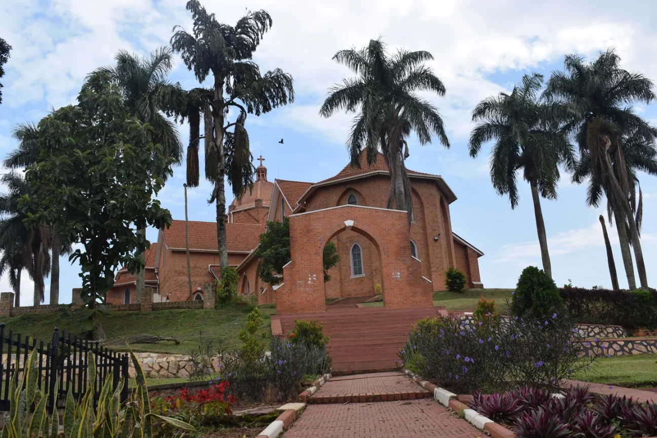 Namirembe Cathedral seen from the lower approach in Kampala